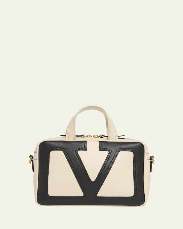 Viva Superstar Small VLOGO Leather Duffle Top-Handle Bag